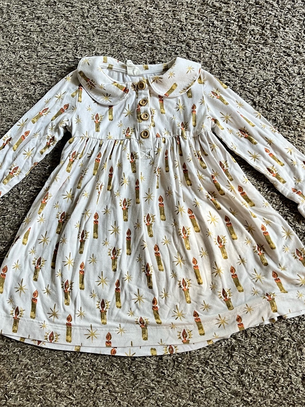 Kate Quinn Limited Edition Star Candle Print Long Sleeve Twirl Dress Bamboo